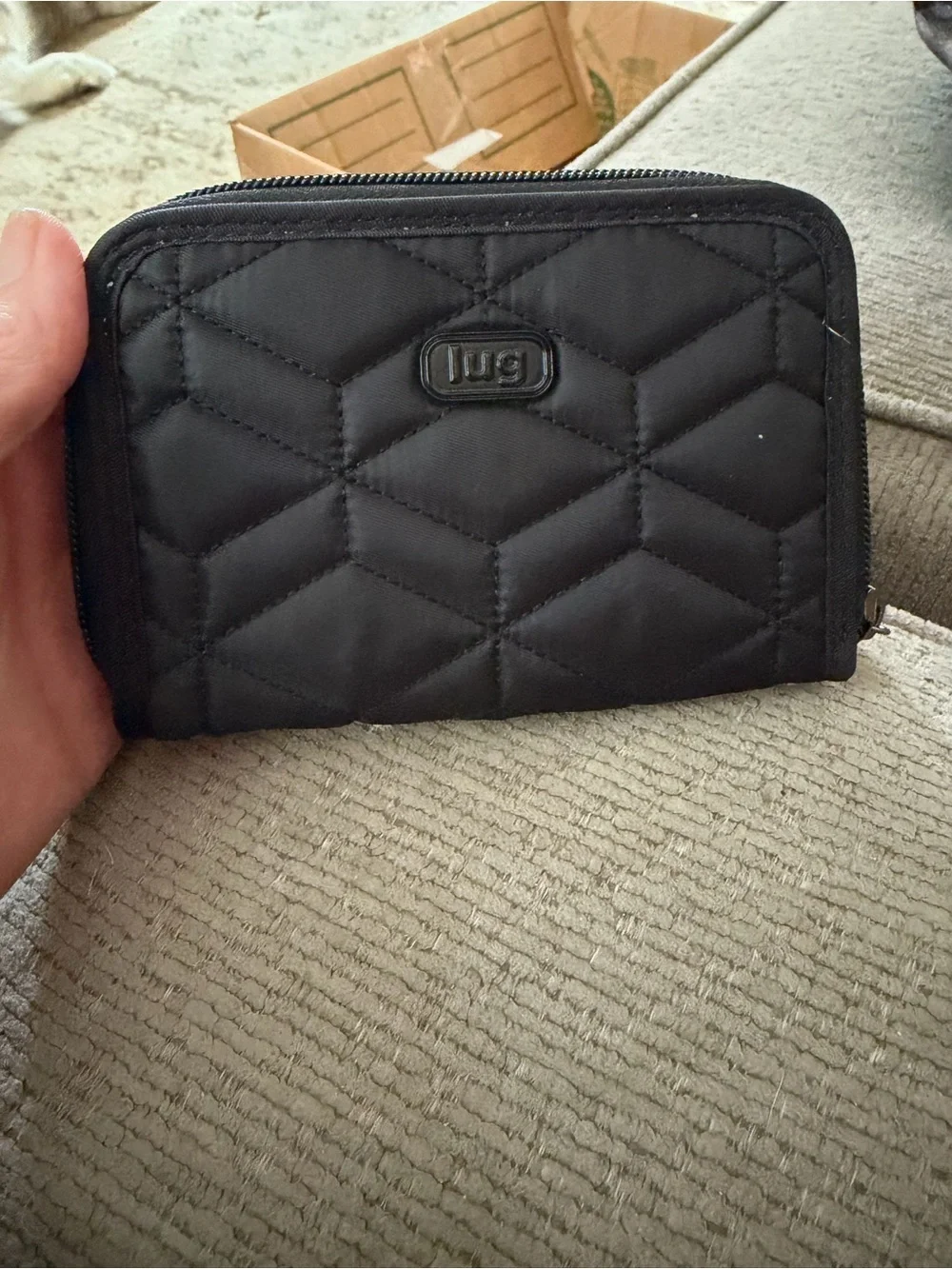 lug Chevron Zip-Around Card Wallet in Black, Gray,White, NWOT, missing strap